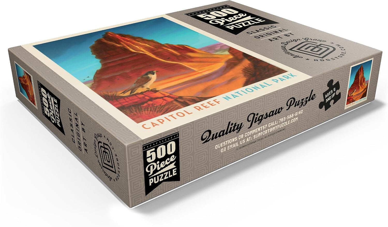 MyPuzzle Capitol Reef National Park: Falcon Roost, Vintage Poster - Premium 500 Piece Jigsaw Puzzle for Adults