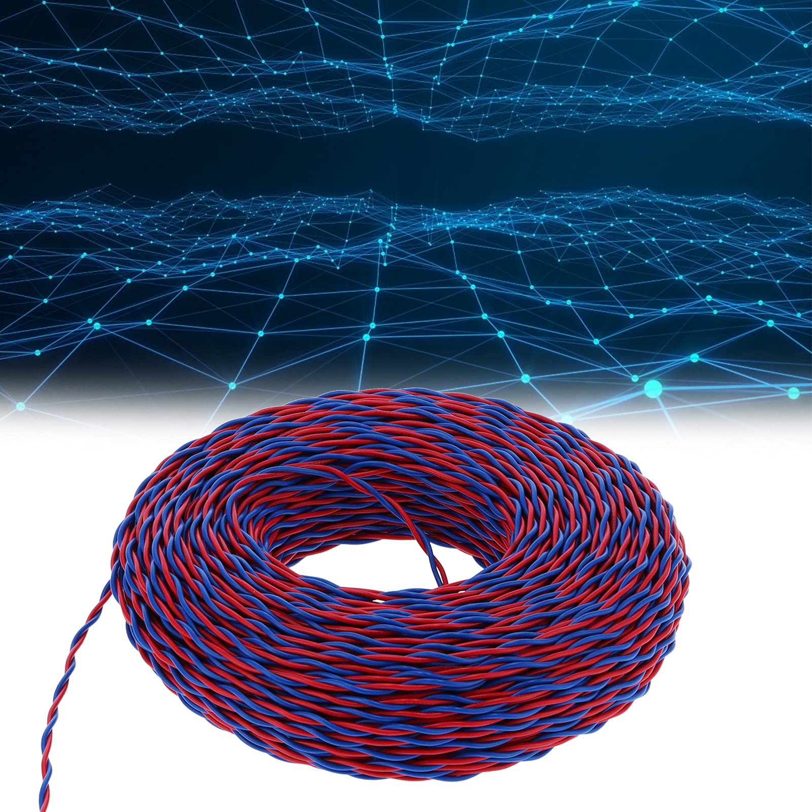 Oumefar Kabel Elektryczny RVS-2, Trwały Drut Miedziany w Izolacji PVC, Idealny do Sprzętu AGD i Małych Elektronarzędzi, długość 100 M Czerwony Niebieski