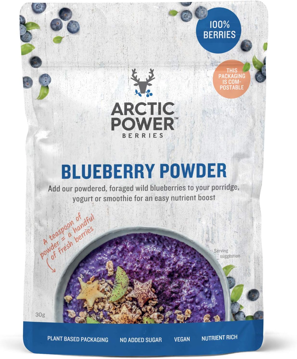 Arctic Power 100% Pure Blueberry Powder 30g