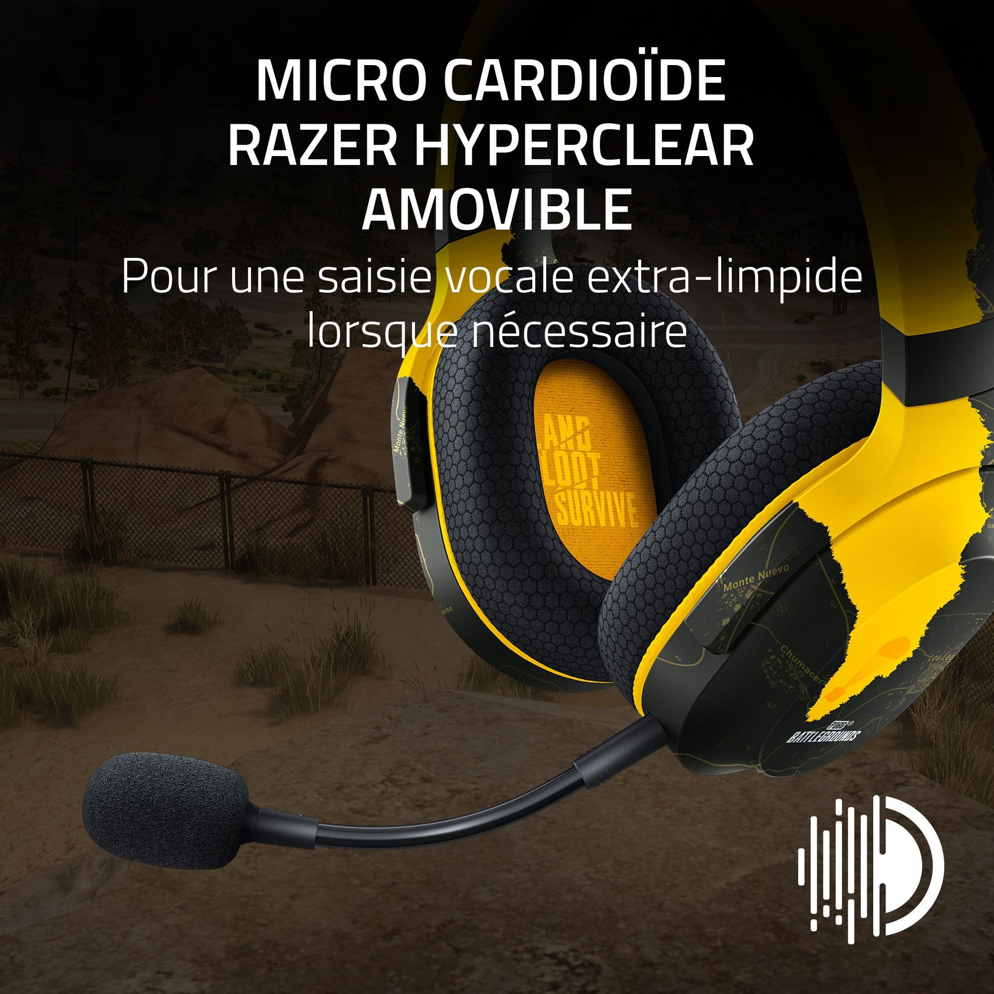 Razer Barracuda X - Casque Gaming sans Fil Multiplatepourme SmartSwitch Dual sans Fil (Ergonomique, Tripource 40mm, Microphone Cardioïde, Contrôles sur Casque, Batterie de 50h, USB-C) PUBG Ed