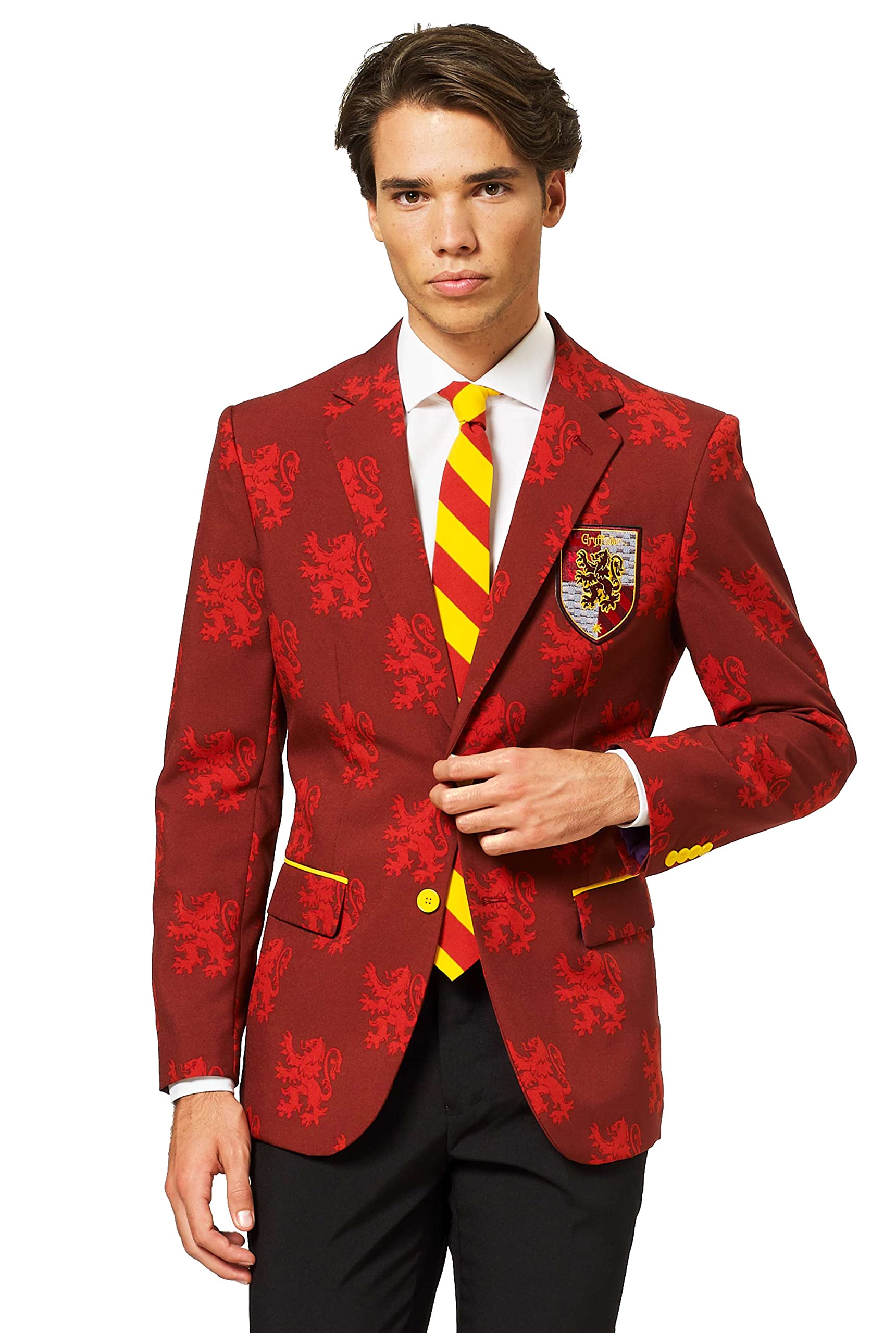 OppoSuits Kombinezon męski Meżczyzni OppoSuits – The Joker™ – Licensed Superhero Halloween Costumes for Men – Full Suit: Jacket, Pants and Tie