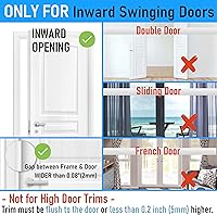 Vista 4 de Paquete de 3 cerraduras de refuerzo de puerta de seguridad para el hogar, a prueba de niños, cierre de seguridad para puerta interior, añade alta