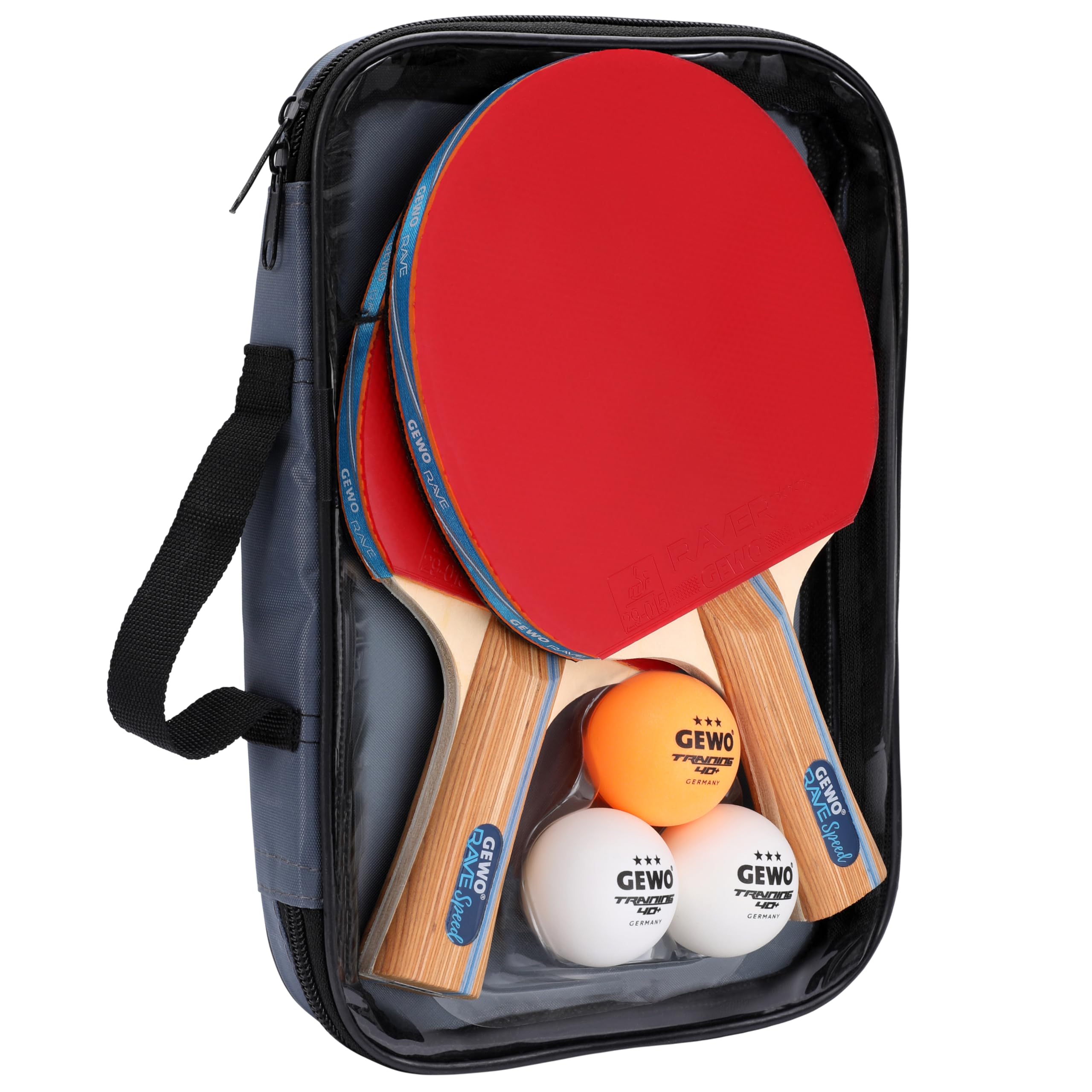 GEWO Rave Speed Pre-Table Tennis Racket Set Flared