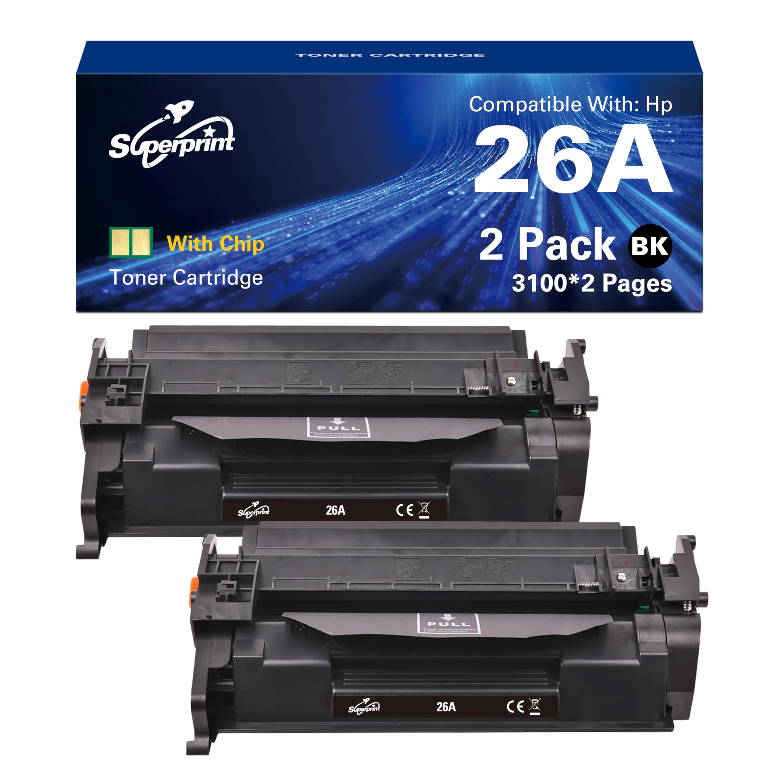 052 Cartouche de toner à puce pour Canon 052 pour Canon imageCLASS LBP214dw MF424dw MF426dw, i-SENSYS LBP212dw LBP214dw LBP215x MF421dw MF426dw MF428x MF429x (2) 6A/052. Lot de 2