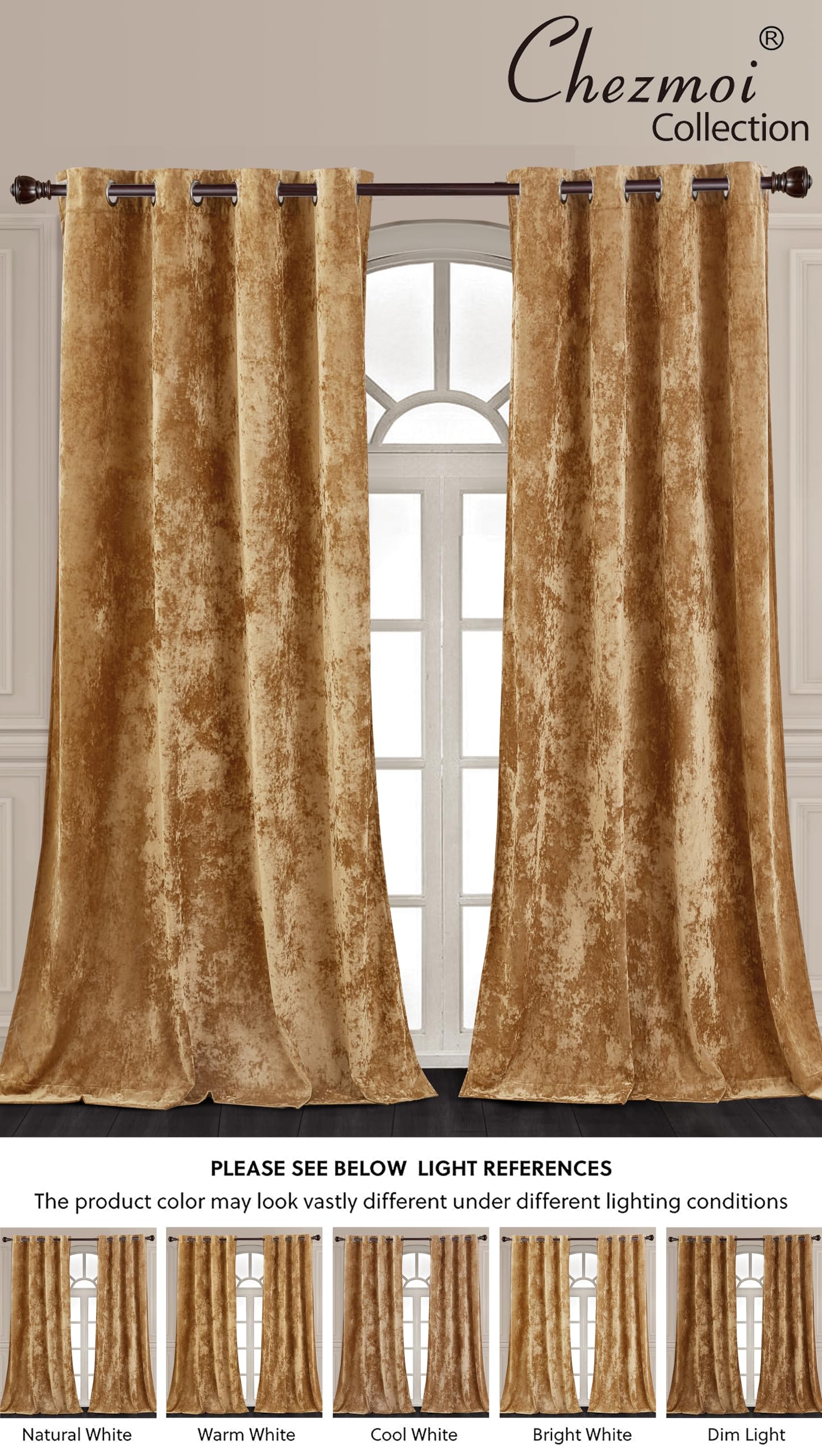 HPD Half Price Drapes Lush Rideaux Occultants En Velours écrasé – 213,4 Cm De Long Pour Chambre à Coucher Et Salon – Aspect Luxueux – Design Avec