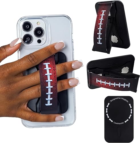 Miniatura 14 de LOVEHANDLE PRO MagSafe Compatible Agarre Magnético para Teléfono con Soporte de Pata - Montura, Correa y Soporte para Smartphone y Tablet - Anillo