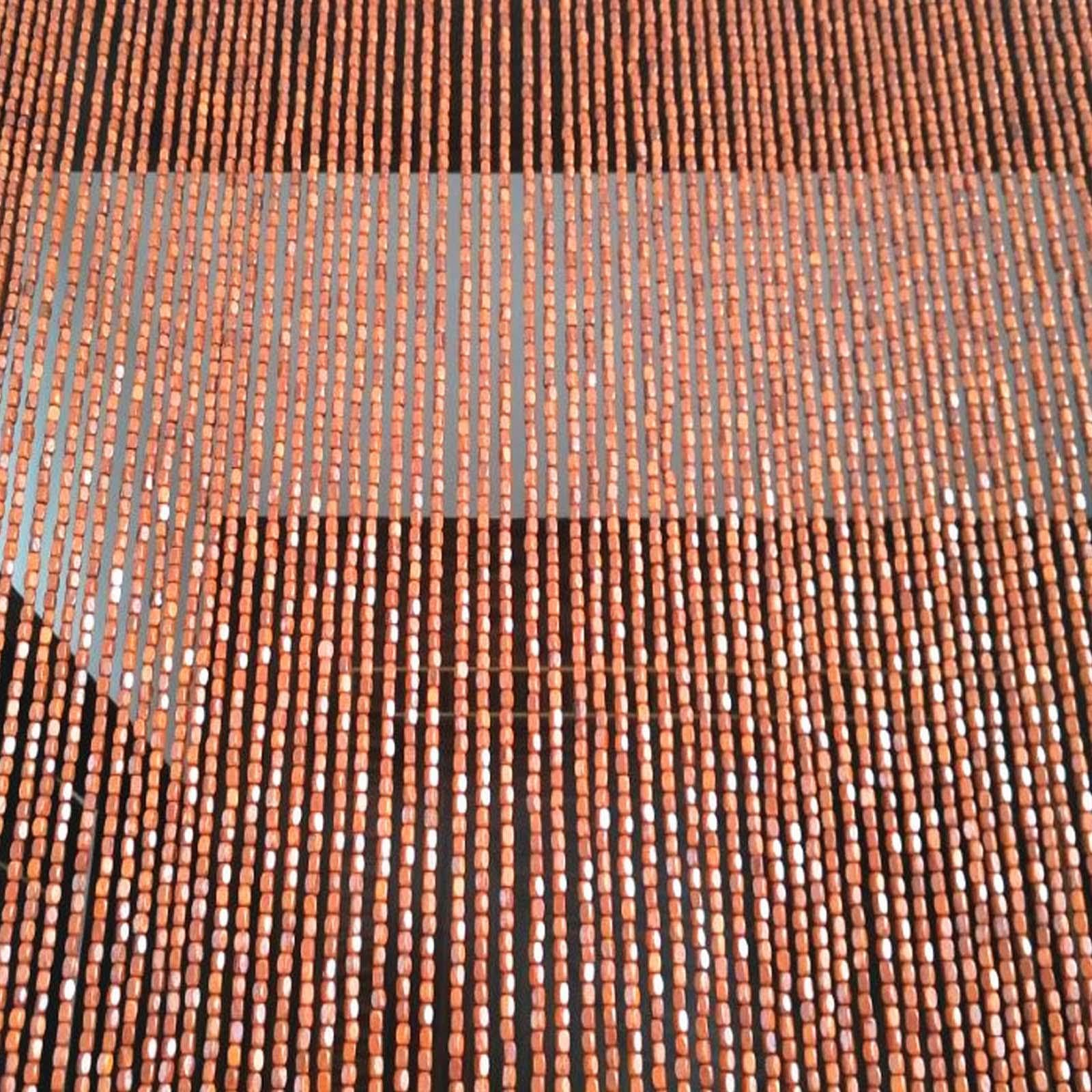 Cuentas de madera de bambú natural para colgar en la pared, 130 x 190 cm, 130 hebras