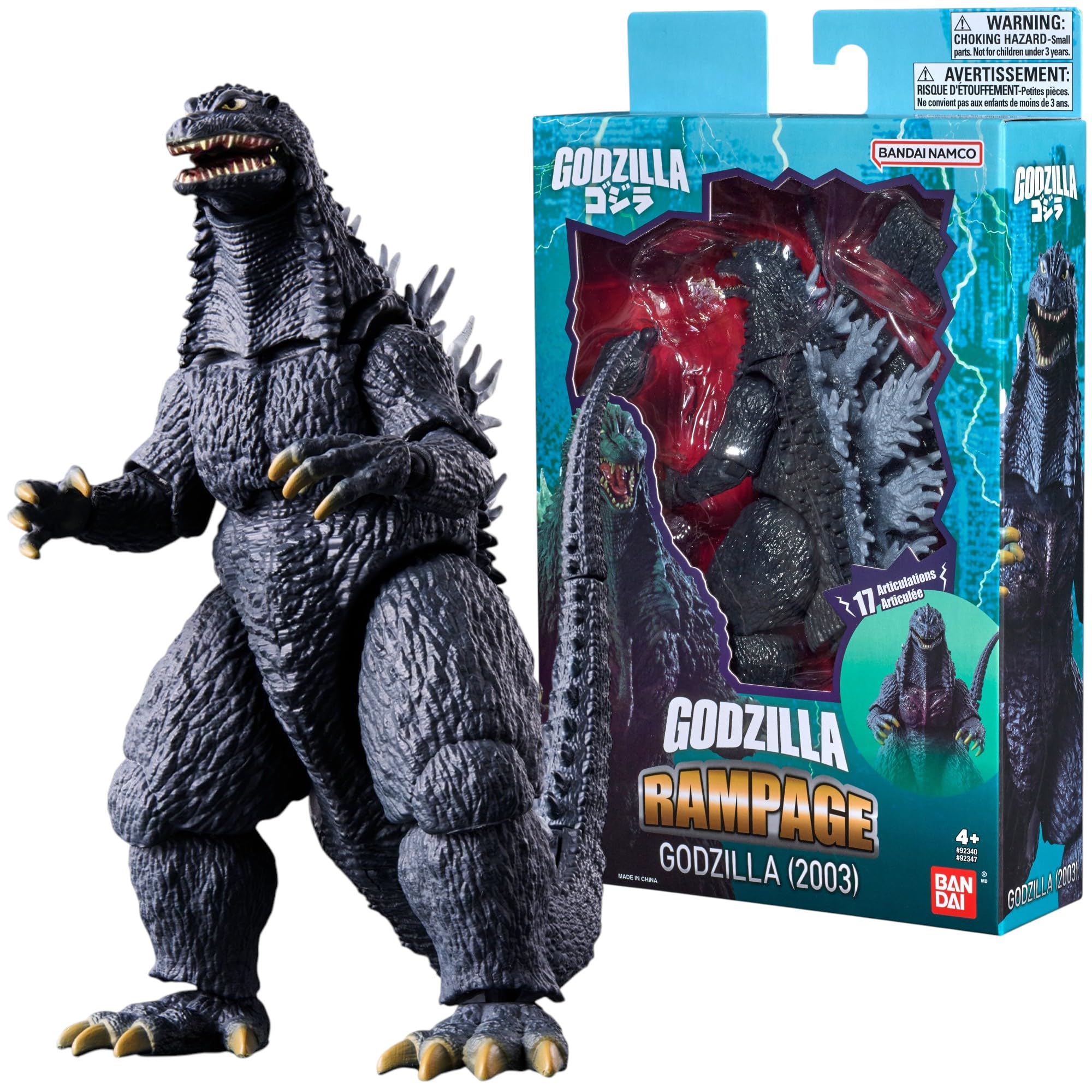 BANDAI Movie Monster Series Godzilla 2003 Figure | 6‑Inch Collectible Kaiju Figure from Tokyo S.O.S. | Highly Detailed Godzilla Action Figure Toy & Display Collectible