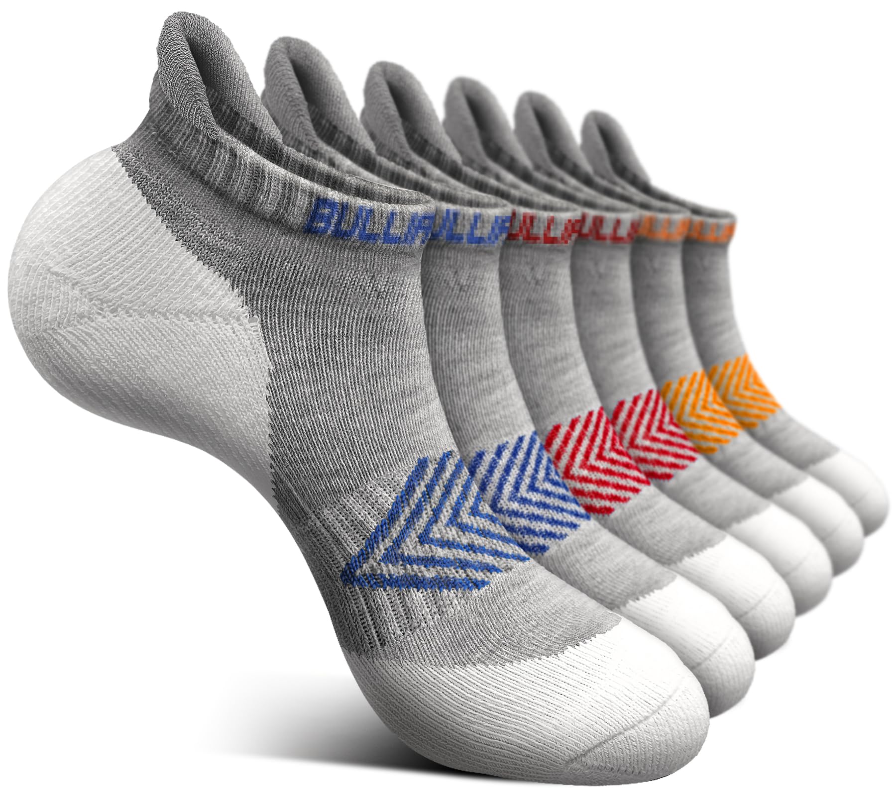 BULLIANT Women Athletic Ankle Running Socks Multi-Pack Cushioned No Show