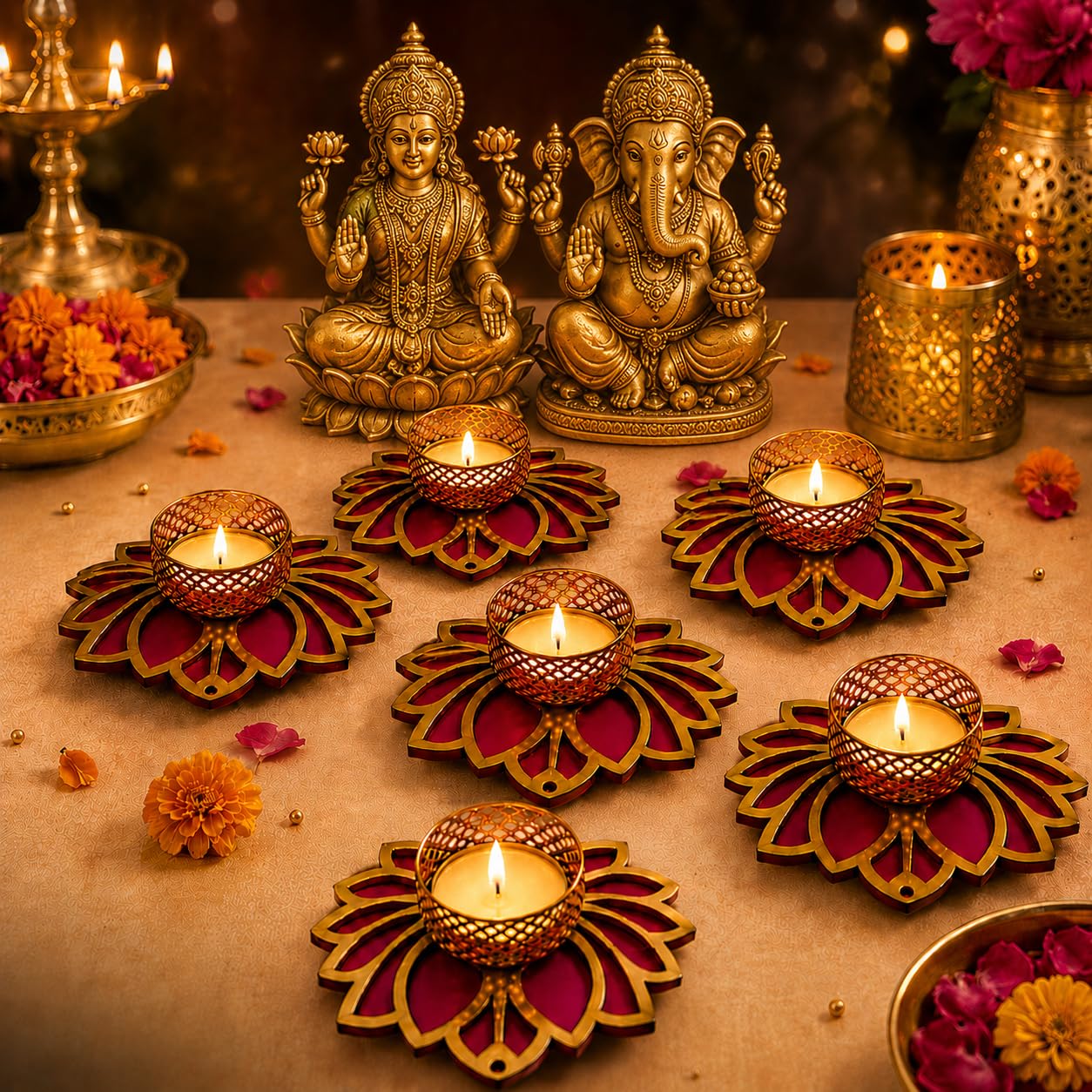 Elephant Tealight Holders - Diwali Decor & Gifts -10