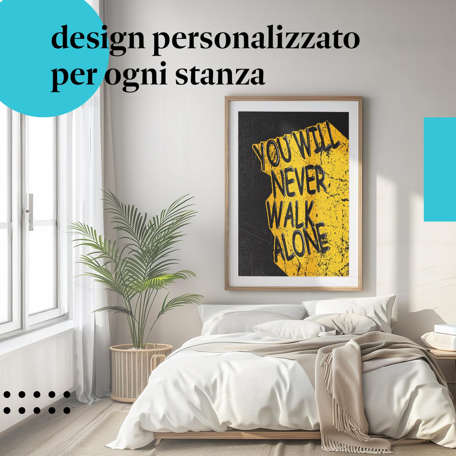 Postereck - 1982 - Poster, You Will Never Walk Alone motivazionale - Stampa con Scritta, Decorazione da Parete, Quadri, Ideen Regalo - Tela - 100,0 cm x 75,0 cm