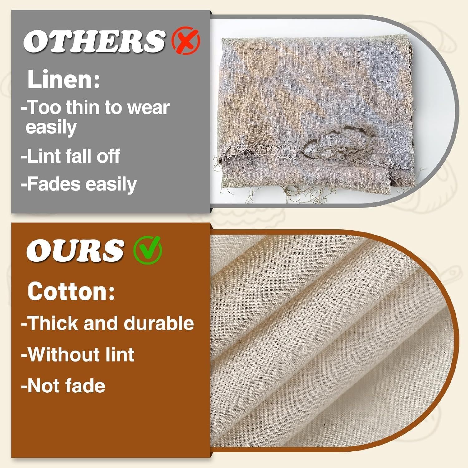 Thickened Linen Bakers Couche 36x26 Inch Professional Bread Dough Proofing Cloth for Bread Baking, Baguettes, Loaves, Ciabatta