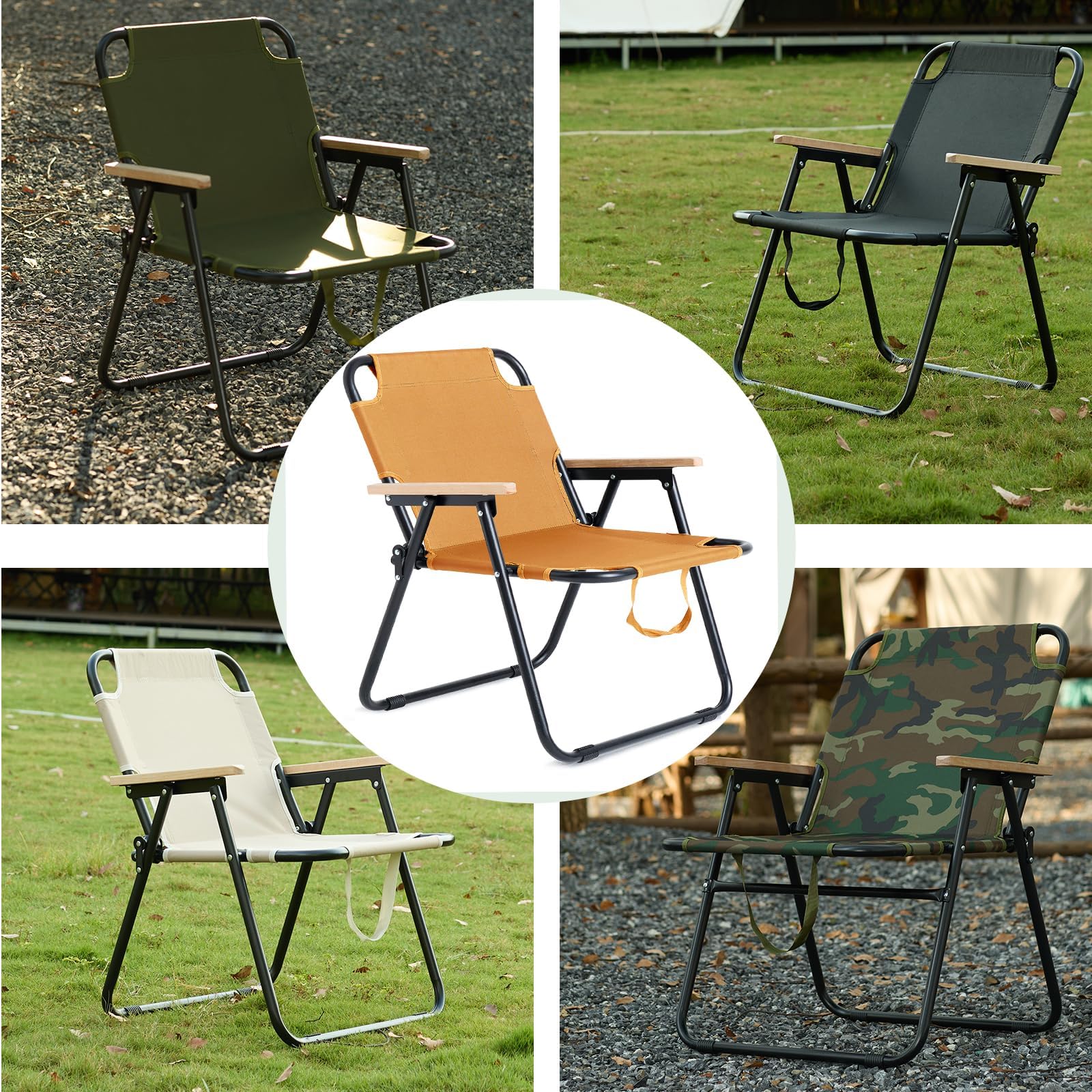Campingstuhl Faltbar Leicht, Anglerstuhl Klappbar, Camping Sessel Klappstuhl Camping, Camping-Stühle, Faltstuhl mit Armlehnen, Klappstühle Perfekt für Angeln, Picknick，Reisen