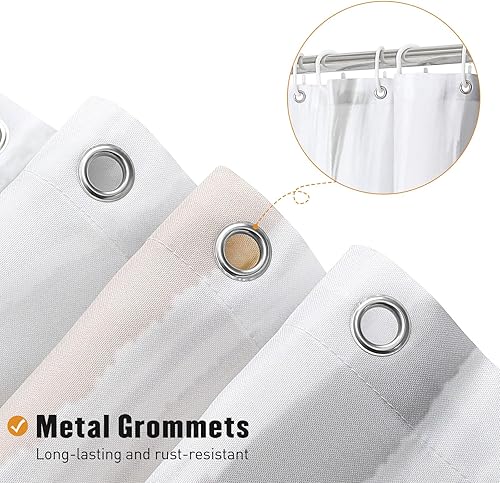 Miniatura 3 de MitoVilla Cortina de ducha larga negra de 72 x 78 pulgadas, cortina de ducha abstracta de tela de 78 pulgadas de largo para decoración de baño