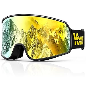 YOZISS Ski Goggles UV400 Protection, OTG Snow Goggle for Men Women, Anti-fog Snow Sports Goggles for Snowboarding, Snowmobile