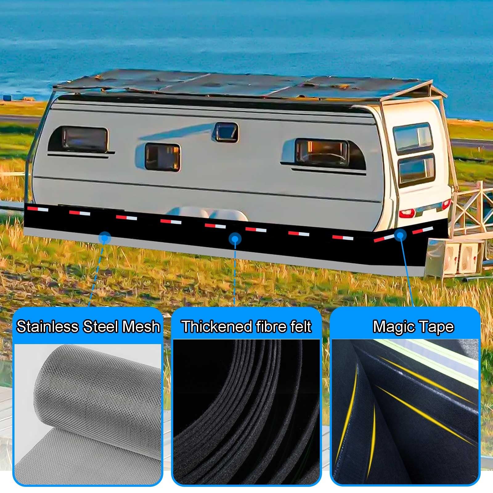 Generisch Winter mit Edelstahlboden, 0,8–0,9 m hoch, strapazierfähige Außenabdeckung für Wohnmobil, Gartenlagerung, Wind- und schneefest, langlebig und praktisch