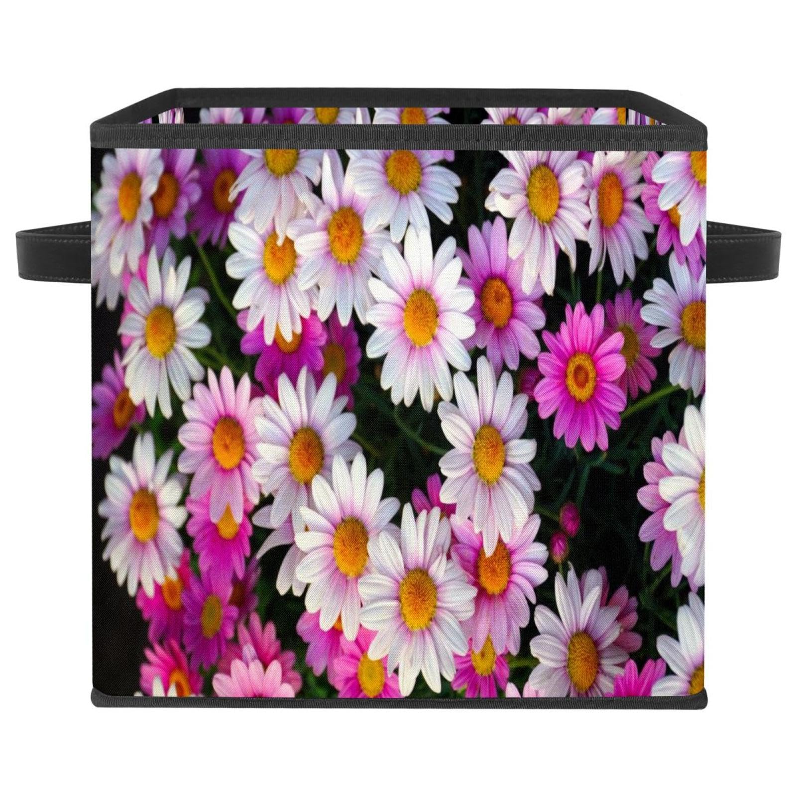 Boîte de rangement pliable anti-désordre pour placard et jouets d'enfants à marguerites