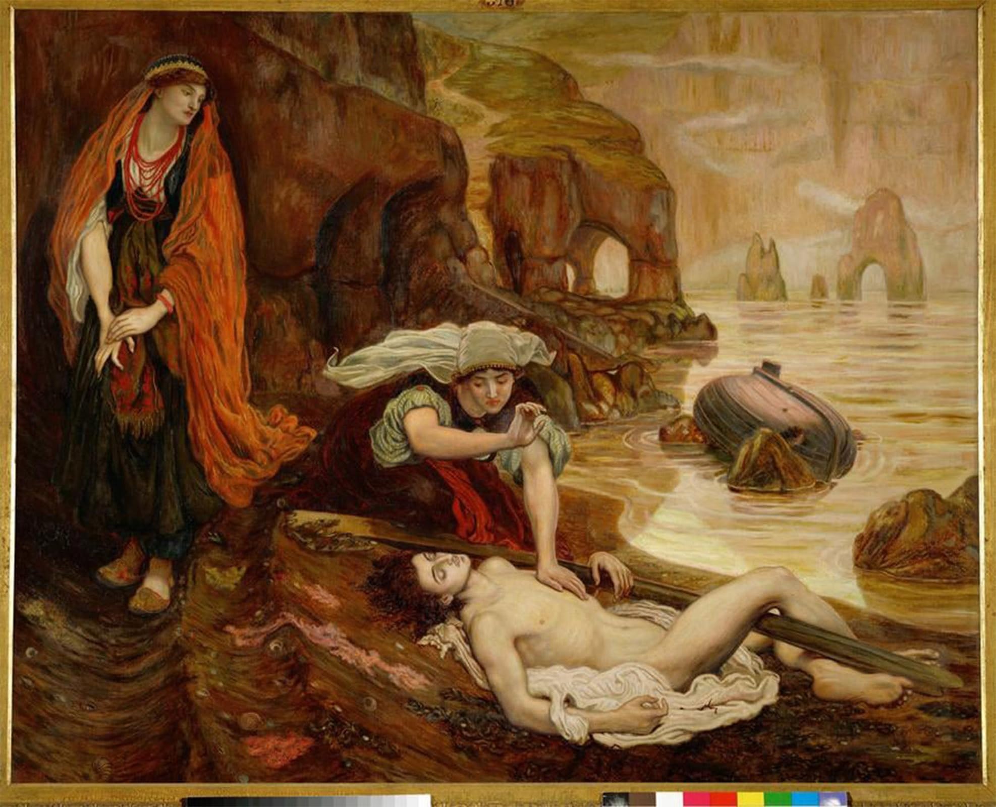 SERENDIPITP Vintage Picture Print on Canvas Wall Art Poster Haydee Finds the Body of Don Juan by Madox Brown Artwork Print Poster for Wall Decor 60x90cm