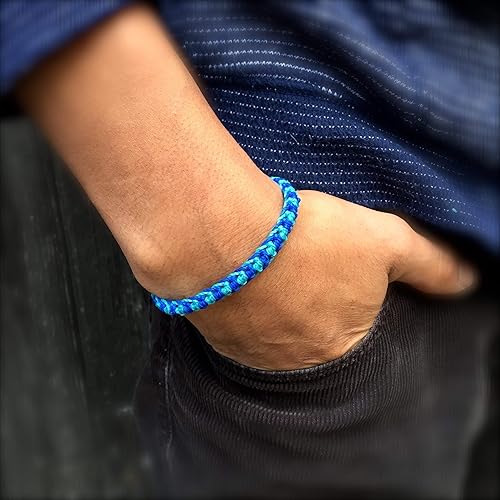 Vista 152 de Rumi Sumaq Pulseras con lazo de bandera del orgullo y el país, macramé tejida anudada a mano, cola de pez y trenzada, pulseras unisex ajustables