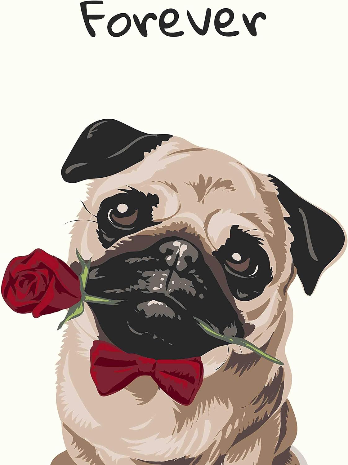 Amazon かわいい パグ モダン 北欧 国内製造 ポスター Pug Dog ドッグ アニマル おしゃれ インテリア ウォールアート イラスト フレーム 額 有or無 B015 84 59センチ A1サイズ フレーム無し アートフレーム ポスター オンライン通販