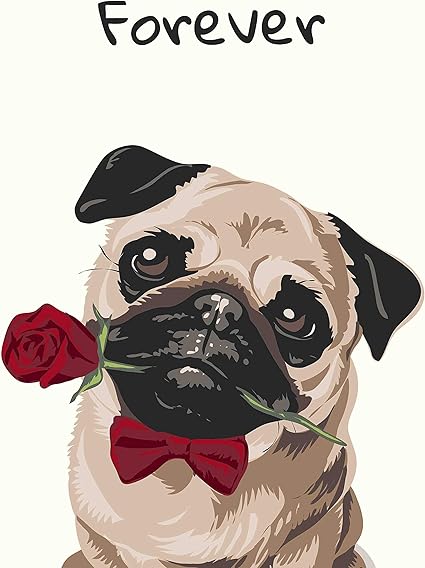 Amazon かわいい パグ モダン 北欧 国内製造 ポスター Pug Dog ドッグ アニマル おしゃれ インテリア ウォールアート イラスト 42 30センチ A3サイズ フレーム無し B015a3 アートワーク ポスター オンライン通販