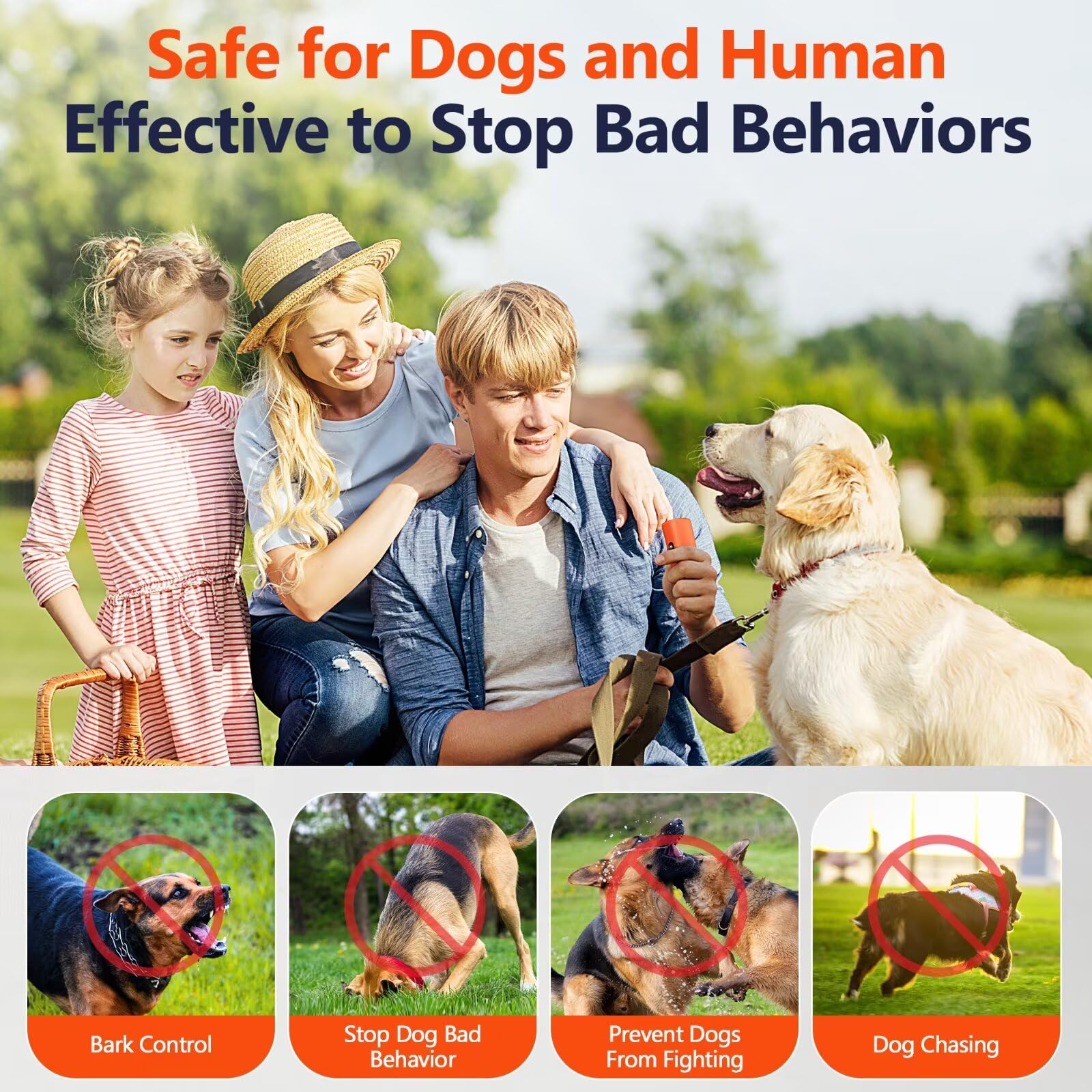Dispositivo ultrasónico disuasorio de ladridos de perro, dispositivo de control antiladridos con pantalla LED y 3 modos, dispositivos de entrenamiento de perros para corregir malos