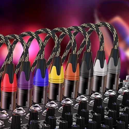 Miniatura 7 de Cables XLR, cables de micrófono XLR de 35 pies, paquete de 6 paquetes de nailon trenzado, cable de altavoz XLR equilibrado de 3 pines, cable de