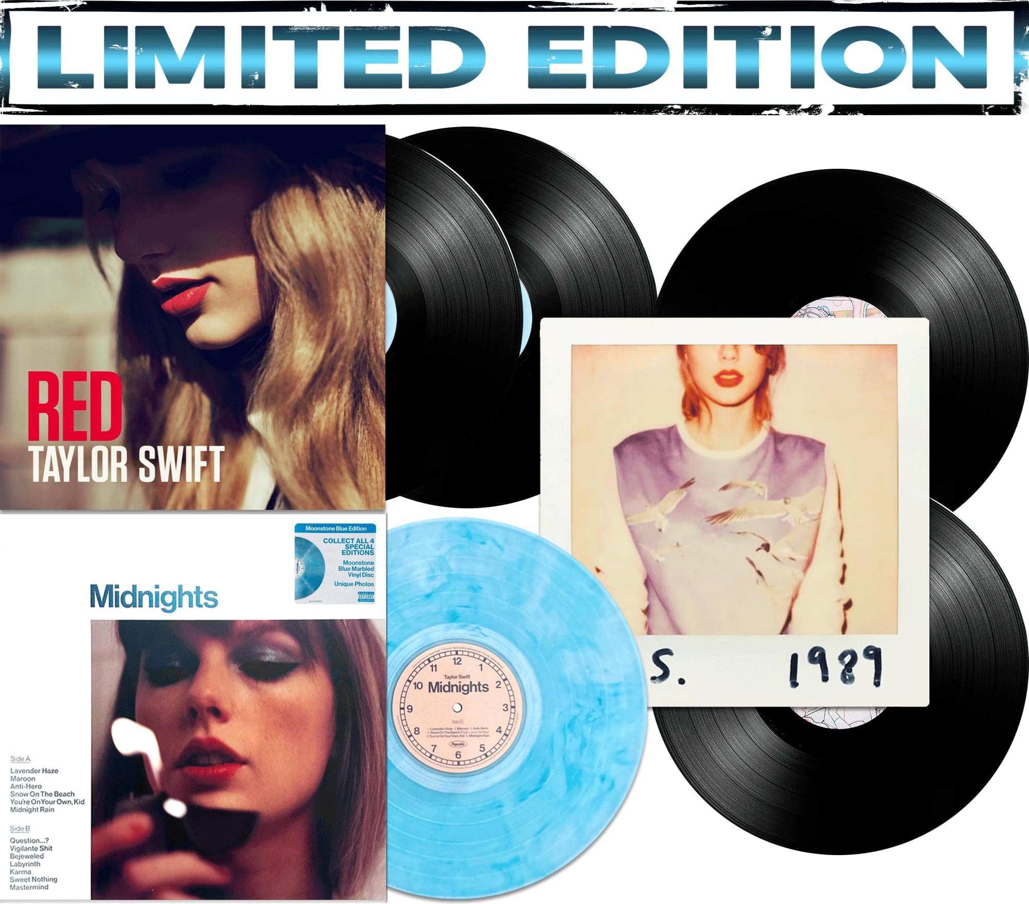 Taylor Swift – 3 Collection – Midnight Moonstone Blue Red / 1989 – 5LР SET