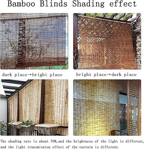 Miniatura 5 de Persianas de bambú, persianas enrollables romanas de bambú, persianas enrollables, para patiointeriorexterior, persianas enrollables a prueba de