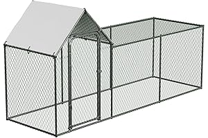 Large Metal Dog Crate with Chicken Coop and Run