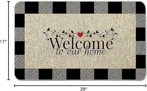 Miniatura 3 de VAKADO Tapete de bienvenida de otoño al aire libre para puerta delantera, entrada, aula, granja, tapete con parte trasera de goma antideslizante,
