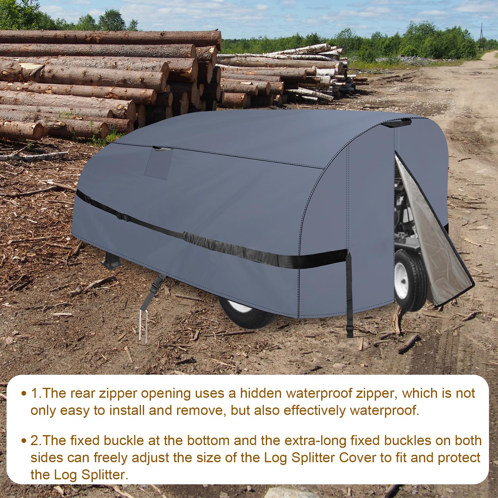 Heavy Duty Log Splitter Cover - Waterproof 94.5x49.6x41.7 Inch All Weather Protection