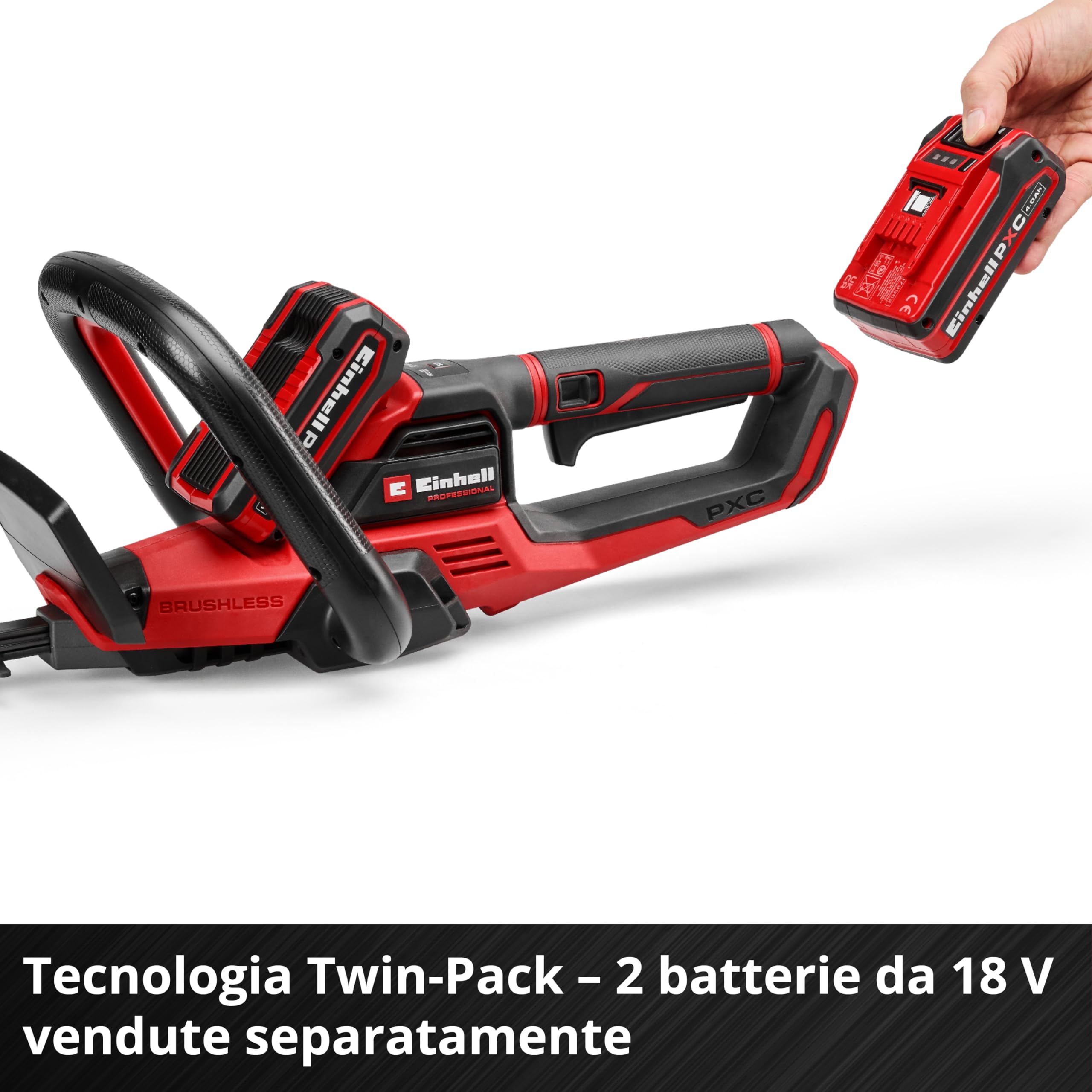 Einhell Professional Tagliasiepi a batteria GP-CH 36/65 Li BL-Solo Power X-Change (36 V, lunghezza di taglio 65 cm, distanza tra i denti 30 mm, Brushless, sistema antibloccaggio, senza batteria)