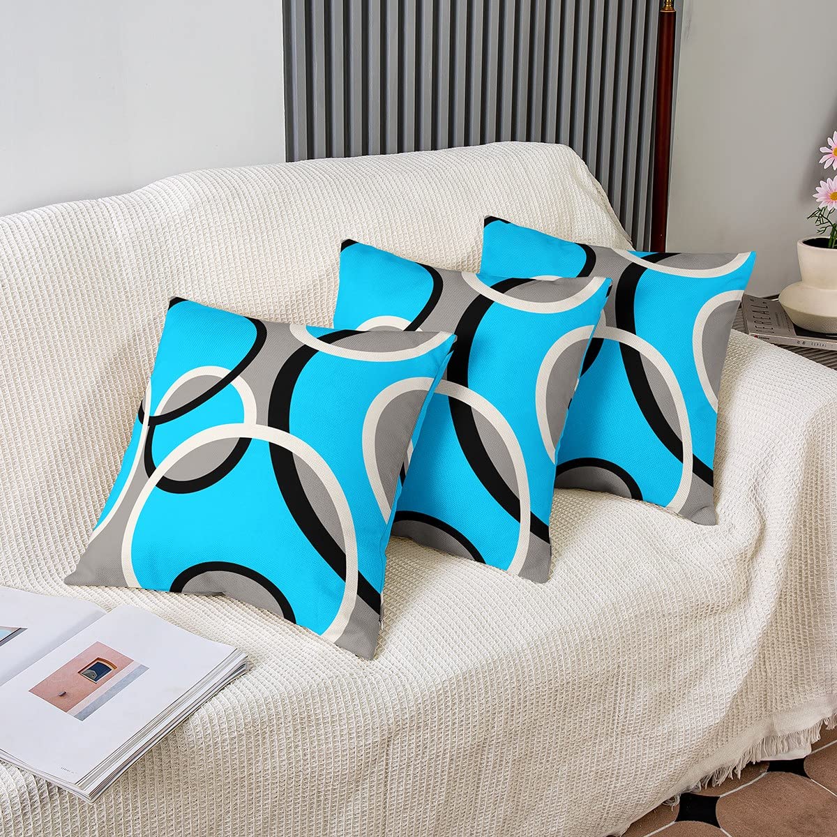Loussiesd Set di 4 federe per cuscino per bambini, motivo hockey su