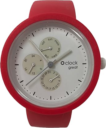 O Clock Great Cinturino Amaranto + Meccanismo O Great Datario Bianco (M) :  Amazon.it: Moda