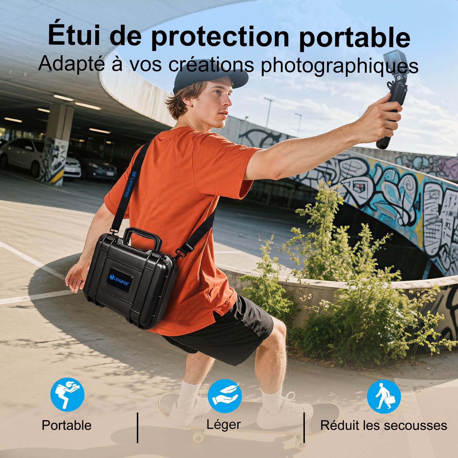 Lekufee Boîte étanche pour Gopro Hero 13 Black/12/11/10/9/8, LIT Hero,Hero 4K,Module médias,Volta,Creator Edition,Caméra d'action et Autres Accessoires (étui Uniquement)