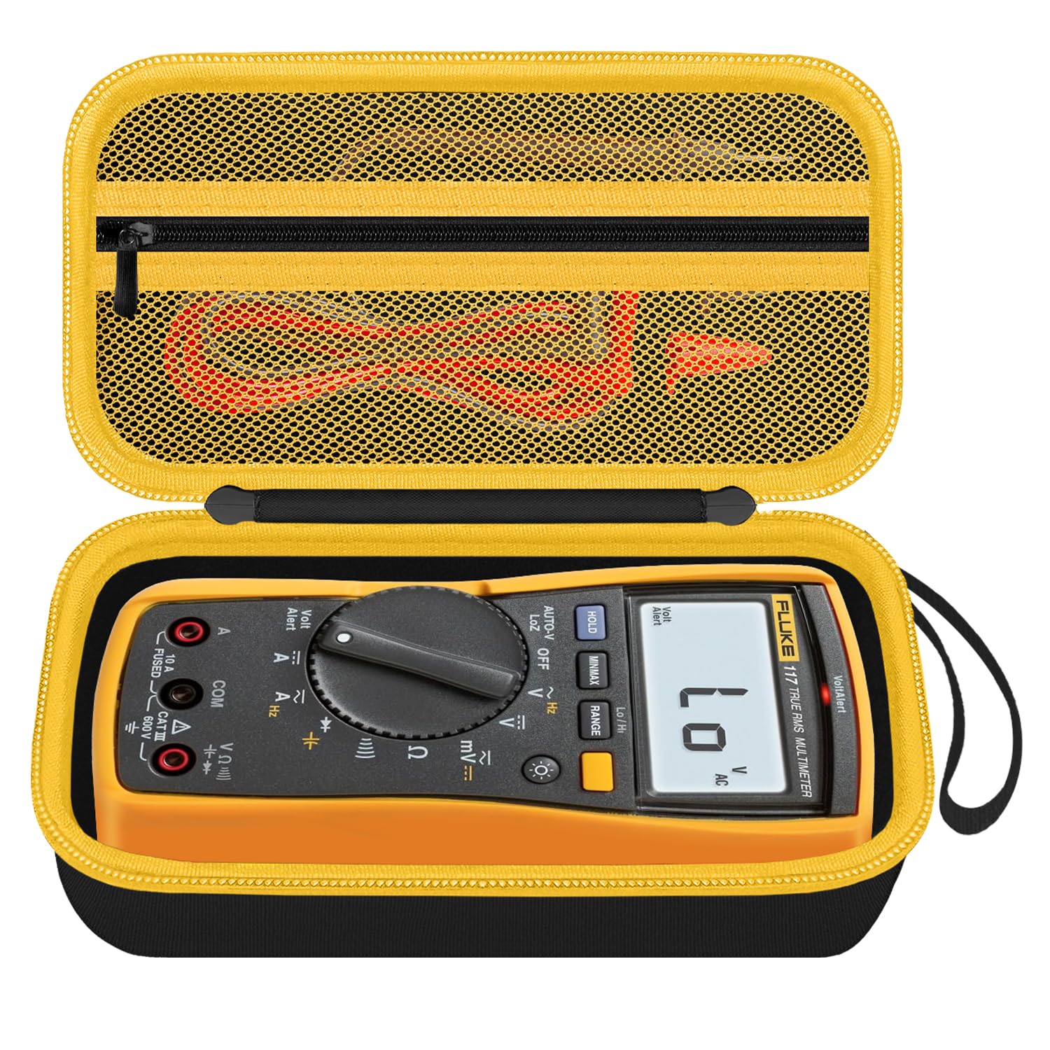 HESPLUS Carrying Case for Fluke 15B+/17B+/Fluke 101/117/115/116/114/113/177/179/233/106/107 Fluke Multimeter Testers and Accessories, Multimeter Storage Bag Organizer Box (Case Only)