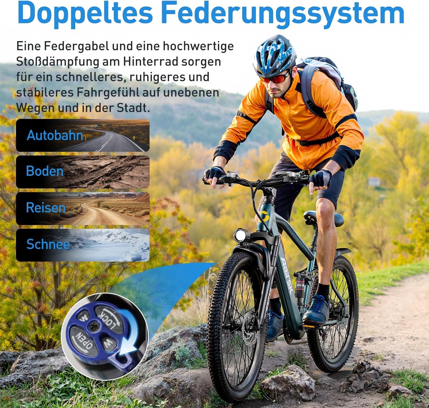 Eleglide E-Bike 26 Zoll für Damen & Herren, E-Bike 26" mit 21-Gang Schaltung 250W Motor 13Ah Akku, E-Fahrrad mit LCD Display und LED-Beleuchtung, Pedelec Citybike EBike für Erwachsene