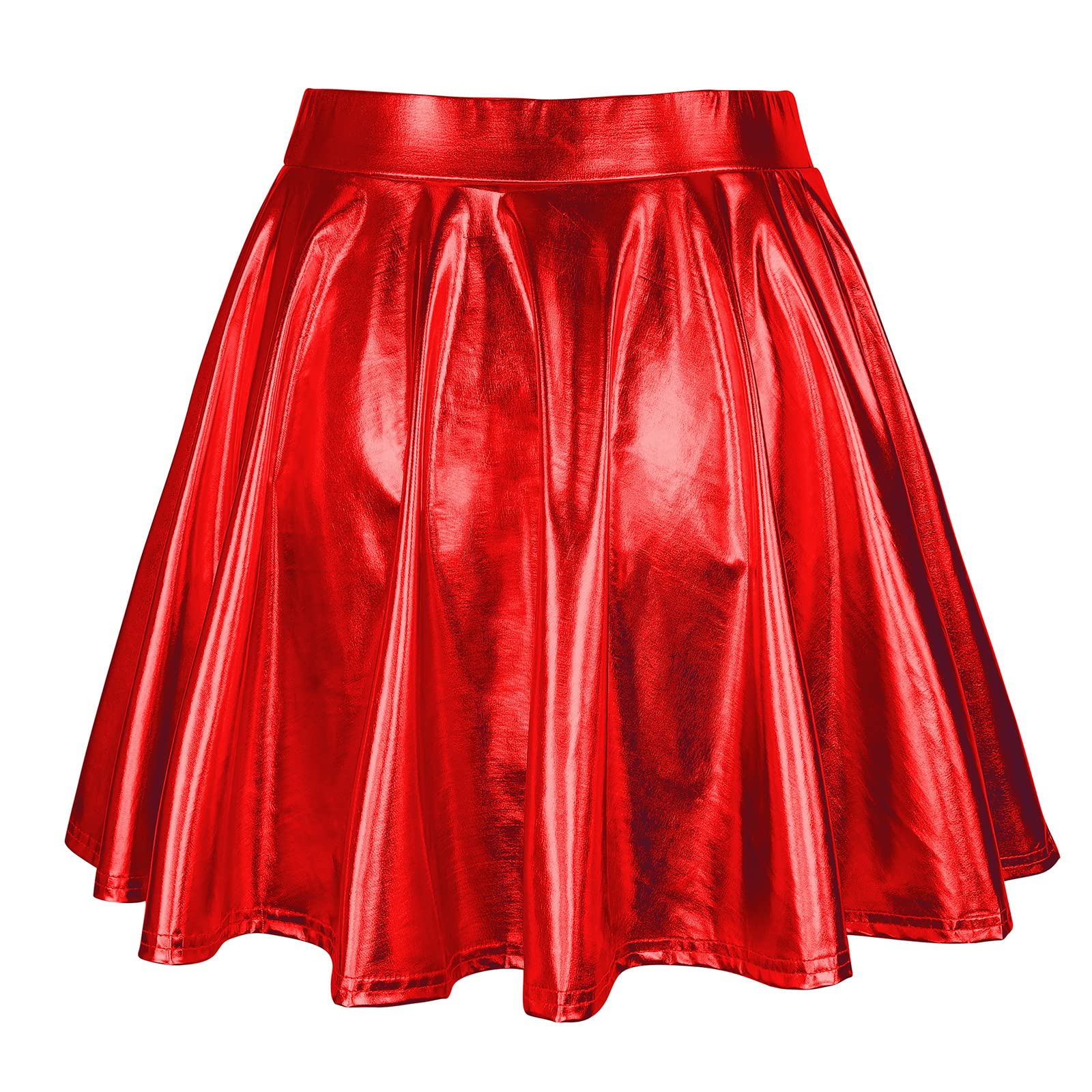 American Trends Minifalda plisada acampanada para mujer, falda de patinadora, falda metálica, falda atlética de tenis