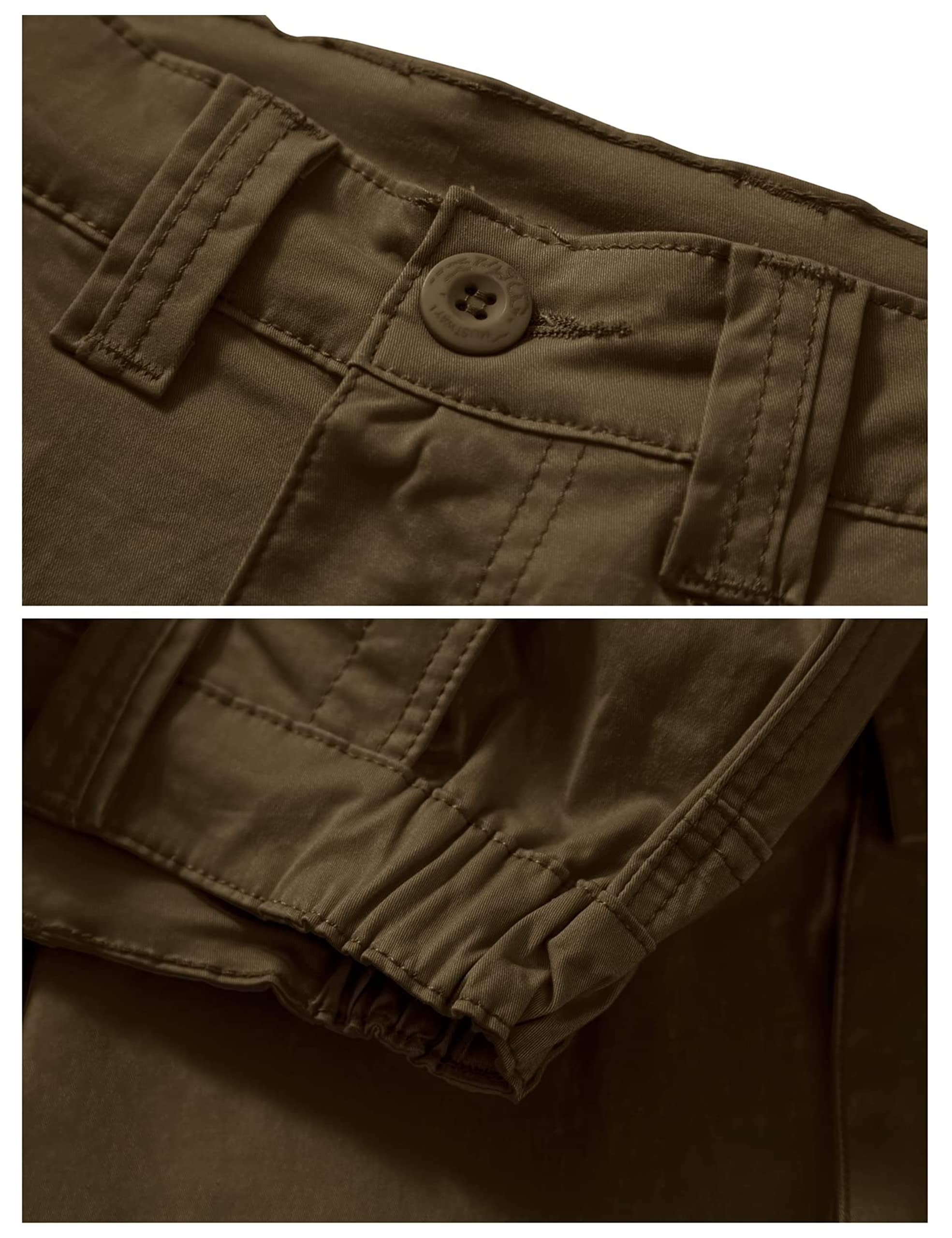 Pantalon cargo pour femme - Plusieurs poches - Pantalon de randonnée - Fermeture éclair - Armée - Pantalon d'extérieur - Coupe décontractée - Pantalon de trekking