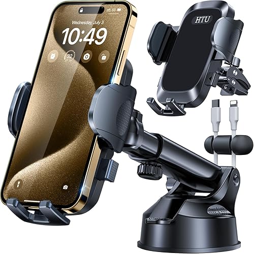 Miniatura 10 de Soporte para teléfono celular para automóvil Super succión mejorada y estable HTU manos libres soporte para teléfono de automóvil, soporte para