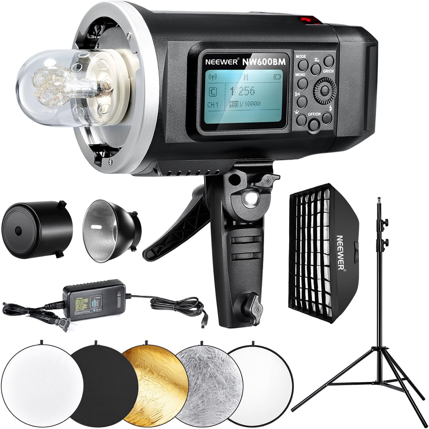 Neewer 600W GN87 HSS Outdoor Strobe Flash Lighting Kit for