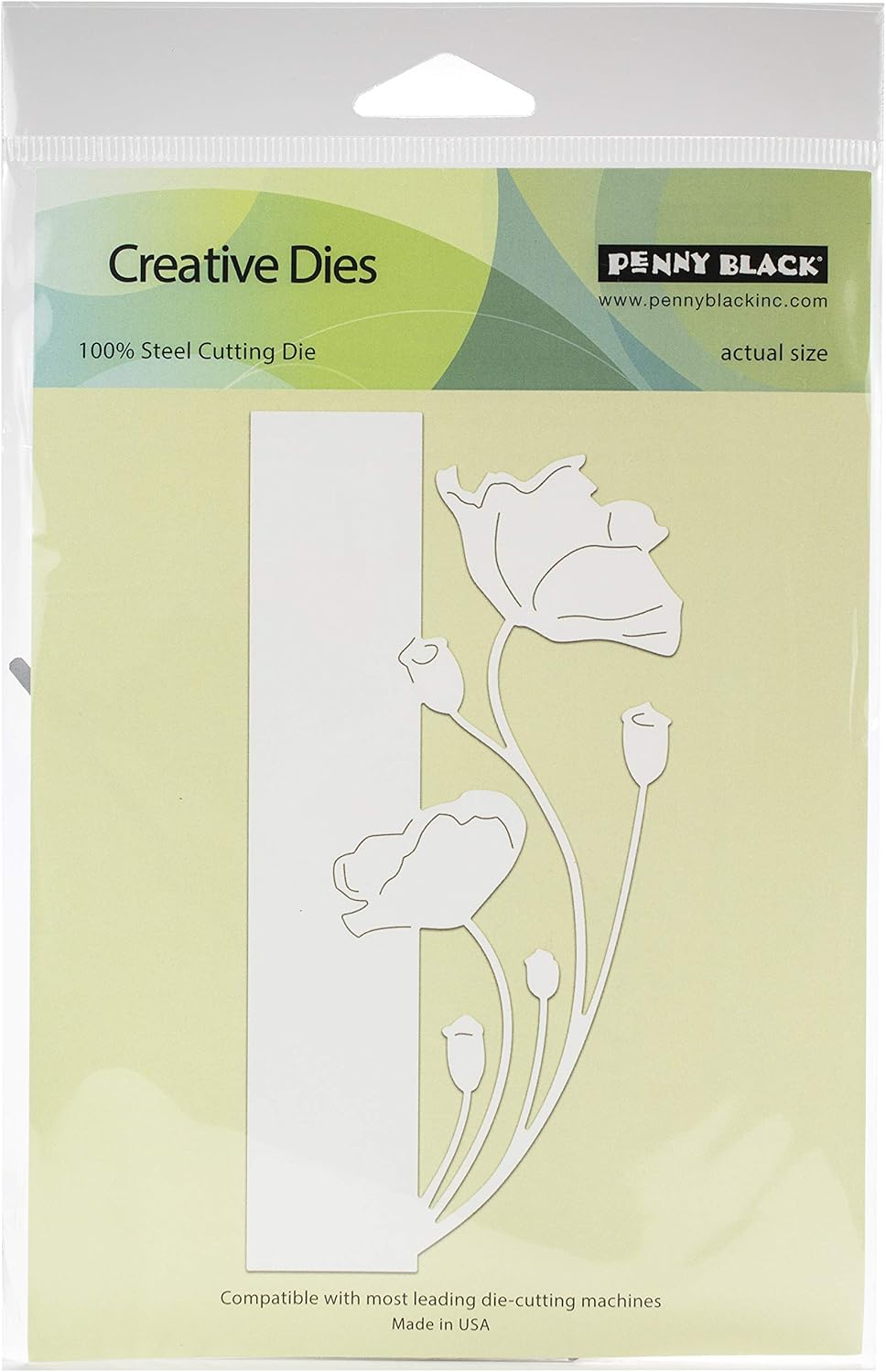 Penny Black Creative Dies-Poppy Edger 2.4"X5.9", Silver