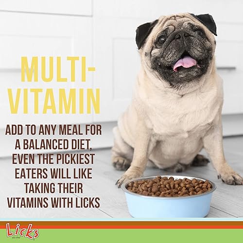 Miniatura 3 de Licks Multivitamínico para perros de raza pequeña sin píldoras, suplemento para perros con vitamina C, D y calcio, suministros multivitamínicos para