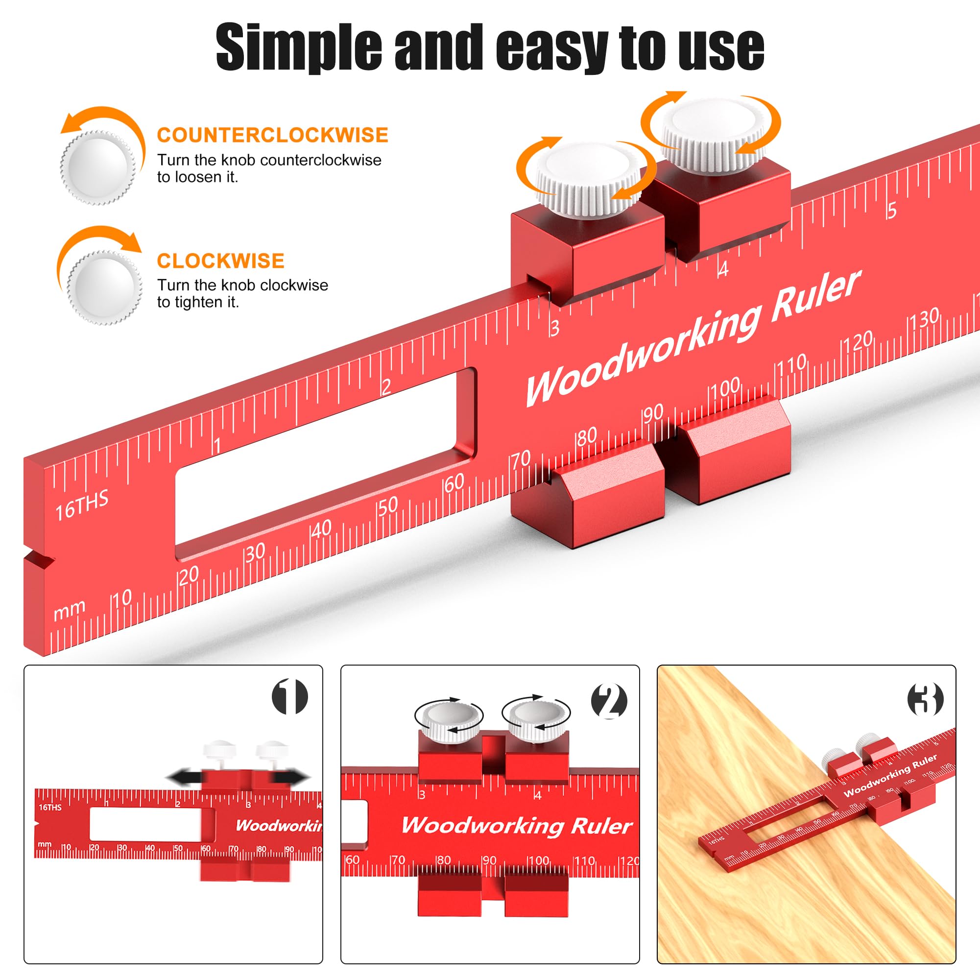 Woodworking Ruler Set - 3 Pack Precision Scribers -3 Woodworking Ruler Set - 3 Pack Precision Scribers -3