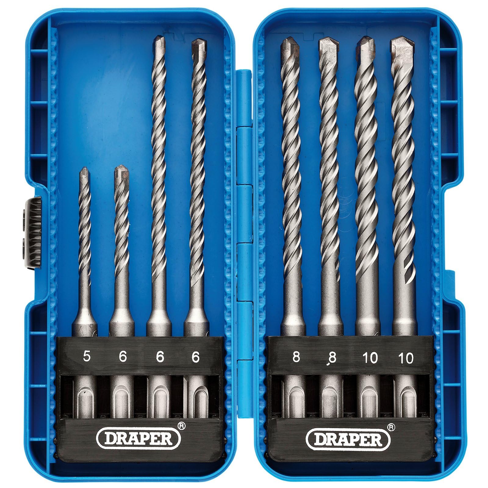 Draper 8pcs SDS Plus Drill Bit Set - 09177 - Tungsten Carbide Tip, Double Flute, for Concrete Masonry, Brick, Stone, Granite - Image 2