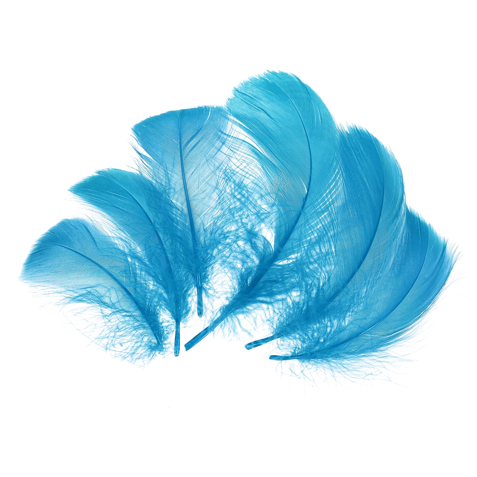 sourcing map 200 Pcs Lake Blue Craft Feathers, 3-5 Inch Colored Feathers for Crafting, Fluffy Feather Bulk for DIY Crafts, Dream Catcher Supplies, Wedding Party Decoration