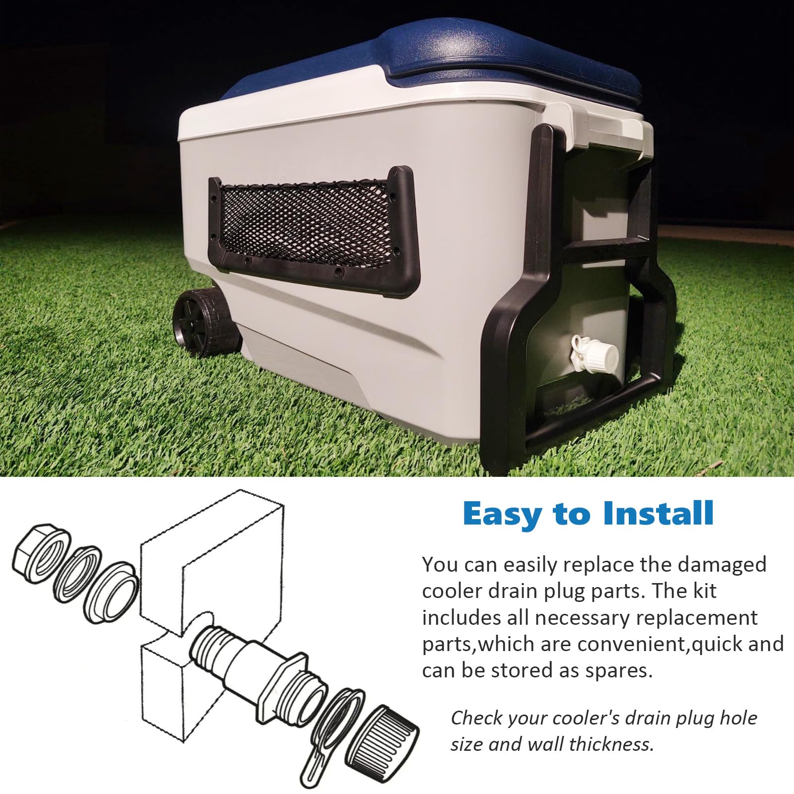 Coleman Cooler Plug Replacement ORTREE With Tethered Cap For Coolers ...