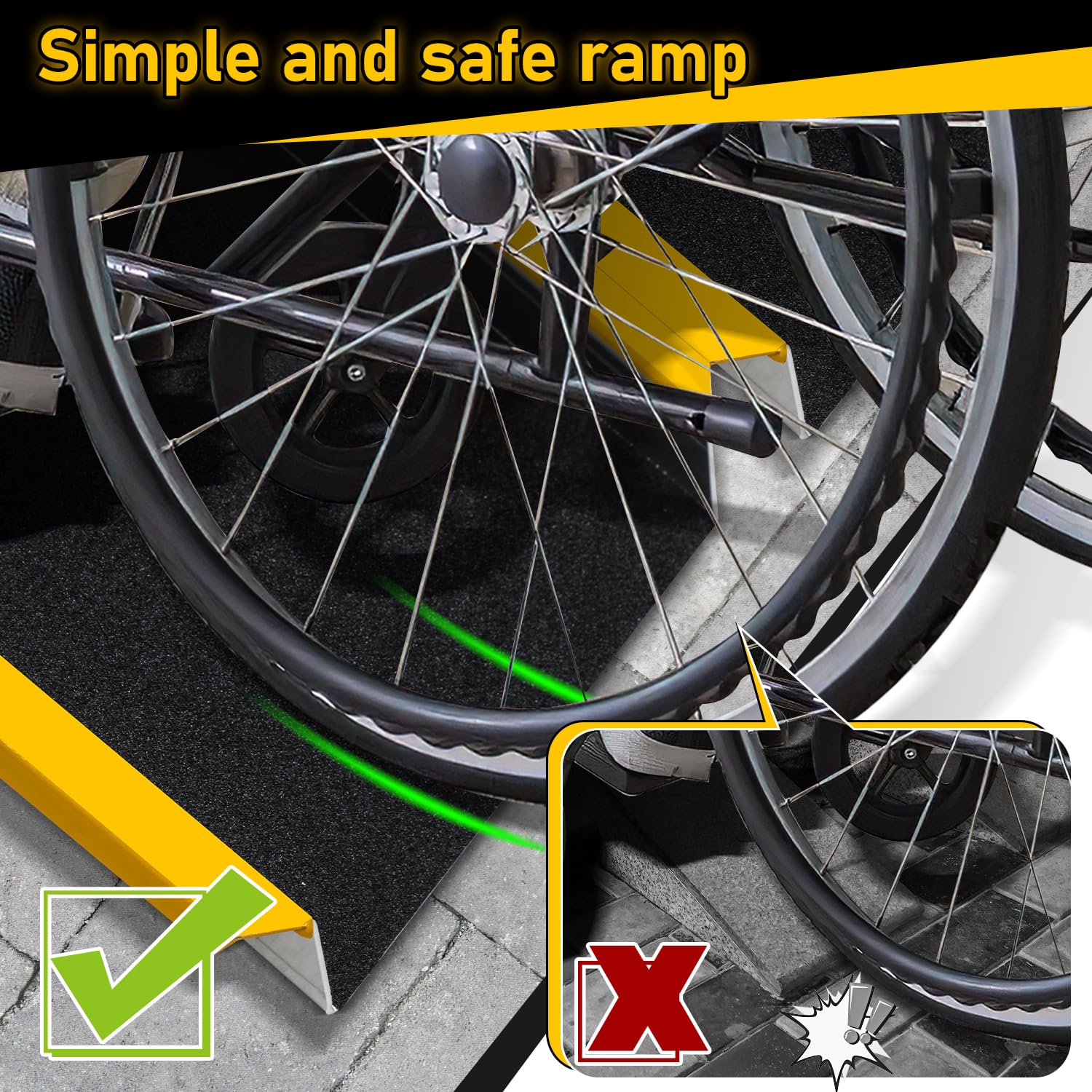 2 Stück Auffahrrampe, 118cm Alu Rollstuhlrampe, Laderampe Tragfähigkeit 300kg, rutschfest Hunderampe, ATV Quad Motorradrampe, PKW Anhängerrampe, Verladerampe für Motorrad, Rollstuhl