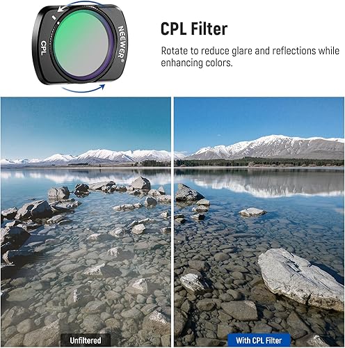 Miniatura 19 de NEEWER Juego de filtros magnéticos ND CPL UV compatibles con DJI OSMO Pocket 3 Creator Combo Accesorios, Cámara de Acción 6 Pack UV ND16 ND32 ND64